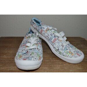 Skechers Bobs Memory Foam Animal Print Women Sz 10White Multi-Color Canvas Shoes